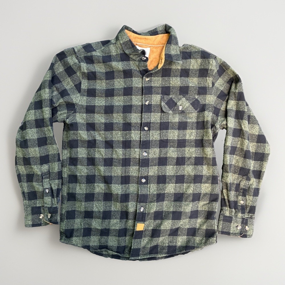 Dubinik Customized Version Shirt Mens M Green Plaid Western Flannel 100% Cotton